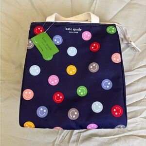 kate spade Navy Smiley Dot Tote LUNCH BAG